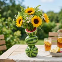 Artikel Keramikvase Wassermelone 22 cm für Trockenblumen und Sommerdekoration