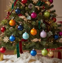 Artikel Christbaumkugeln Glas glänzend 95 mm Bunte Farben 10er-Set
