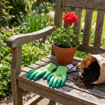 Artikel Kixx Nylon Gartenhandschuhe Grösse 10 Grün mit Gummierung für Gartenarbeit
