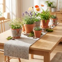 Artikel Filzband aus Schafwolle Grau-Natur, 15 cm x 5 m, für Dekoration und Bastelarbeiten