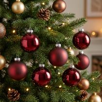 Artikel Weihnachtskugel Glas Ø4cm Bordeaux Mix 24 St