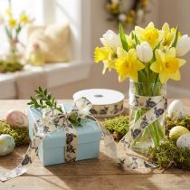 Artikel Geschenkband aus Polyester mit Osterhasen-Motiv 25mm x 18m in Hellgelb