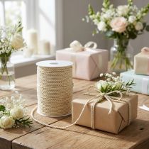 Artikel Kordel aus 100% Acetat Creme 2 mm 50 m für Bastelarbeiten und Dekoration