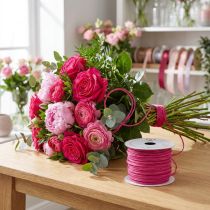 Artikel Dekodraht umwickelt 50m Fuchsia Papier-Metall für Bastelarbeiten