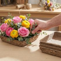 Artikel Oasis Biolit Basisunterlage aus Recyclingpapier 13x13x2cm, naturbraun, 12er Set für Blumendeko und Gestecke
