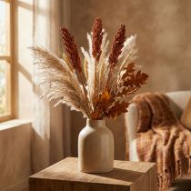 Artikel Trockenblumen Sorghum Hirse Orange 70cm Bündel Dekoration