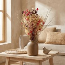 Artikel Trockenblumenstrauss Flockenblume und Erdbeerdistel, 150 g, Rot und Naturtöne, für Innenbereich