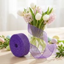 Artikel Juteband Lila 5cm x 40m für Dekorationen und Bastelarbeiten