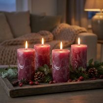 Artikel Stumpenkerzen Wachs Berry Ø 60 x 100 mm 4er Set – Dekoration für Innen