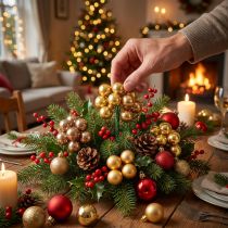 Artikel Mini-Weihnachtskugeln am Draht Spiegelbeeren 20 mm 140 Stück Kupferbraun Orange Goldgelb