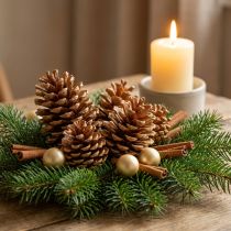Artikel Maritima Zapfen aus Holz 10-15 cm Creme-Vanille 25 Stück für Dekoration und Basteleien