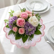 Artikel Batik-Biedermeiermanschetten Papier Ø20,5cm 25 Stück Mehrfarbig für Blumensträusse