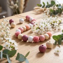 Artikel Holzperlen und Dekokugeln Rosa in Ø 3 cm, Sortiert, 36 Stück