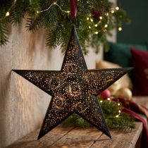 Artikel Weihnachtsanhänger Metallstern Schwarz Kupfer H25,5cm