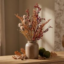 Artikel Künstlicher Dekobund aus Disteln, Beeren und Farn, Herbstdeko, 65cm, Braun-Rot
