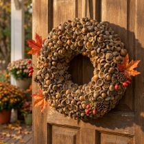 Artikel Herbstkranz aus Eicheln Ø30cm – Naturkranz für Tür und Wanddekoration