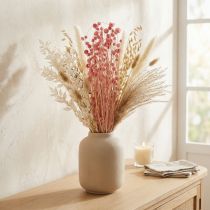 Artikel Erdbeerdistel Trockenblumen Bündel Altrosa 50 cm 100 g für Dekorationen