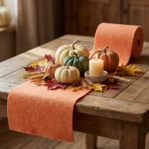 Artikel Filzband 15cm x 5m Orange aus 100% Schafwolle für Blumendekoration und Bastelarbeiten