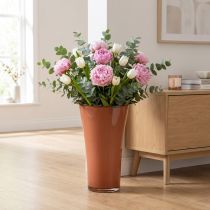 Artikel Kunststoff Bodenvase Ø28,5cm H45cm Siena Orange-Weiss für Innenräume