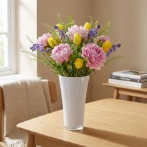 Artikel Blumenvase aus Kunststoff Weiss Ø13,5cm H20,5cm