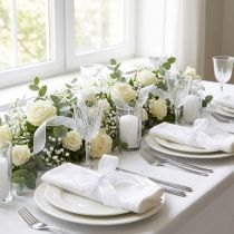 Artikel Weisses Organzaband aus Chiffon, 15mm breit, 20m Länge – Dekoband für Hochzeit und Geschenkdekoration