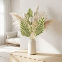 Artikel Getrocknete Palmspeere, apfelgrün weissgewaschen, 65 Stück, 36–62 cm