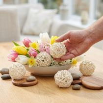 Artikel Rattanball gebleicht Tischdeko Rattan Creme Ø5cm 24 St