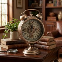 Artikel Uhr aus Metall mit römischen Zahlen Ø22cm Bronze Vintage-Stil für Innenbereich
