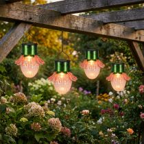 Artikel LED-Solarleuchte Blume mit Hängevorrichtung Ø11,5 cm, 4er Set, farbig