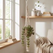 Artikel Makramee-Blumenampel aus Baumwolle für Topf Ø18–19cm Creme H85cm