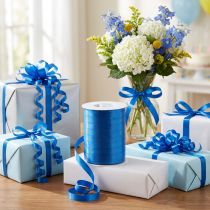 Artikel Kräuselband Polypropylen Blau 10mm x 250m für Geschenk- und Dekorationszwecke