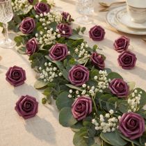 Artikel Foam-Rosen Ø3,5 cm Mauve 48 Stück mit Draht