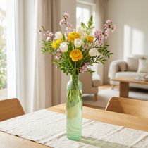 Artikel Blumenvase Glas mit milchiger Oberfläche in Grün, Höhe ca. 30 cm, Ø 6,5 cm