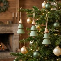 Artikel Holz-Tannenbaum zum Hängen, 24 cm, Grün/Natur, 4 Stück