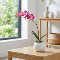 Artikel Künstliche Orchidee Phalaenopsis in Pink, 34 cm, mit weissem Topf