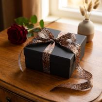 Artikel Dekoband 25mm 20m Polyester Animal-Print Leoparden- und Zebramuster für Geschenkverpackungen