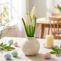 Artikel Hyazinthen Kunstblumen in Keramikvase 20cm Weiss