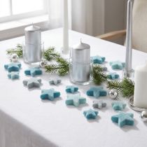 Artikel Deko-Sterne beflockt Streudeko Blau Ø4/5 cm 40 Stück