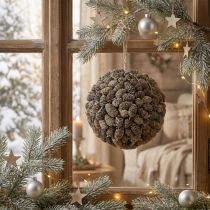 Artikel Erlenzapfen Dekokugel zum Hängen Weiss gewaschen 20 cm