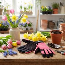Artikel Kixx Arbeitshandschuhe Synthetik Grösse 8 Rosa-Schwarz mit Klettverschluss