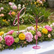 Artikel Schmetterlinge Deko-Aufsteller Metall H29cm Fuchsia/Gold 2 Stück