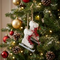Artikel Holz-Schlittschuh Weiss zum Aufhängen 8cm 3 Stück