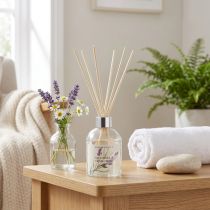 Artikel Duftdiffuser mit Lavendel-Kamille 100 ml, Glasflakon mit Holzstäbchen für Innenräume