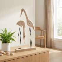 Artikel Holz-Aufsteller Kranich-Paar Natur 27,5×13 cm