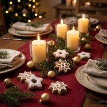 Artikel Streudeko Sterne aus Polyresin, 6 cm, Weiss und Braun, 24 Stück, Weihnachtliche Tischdekoration