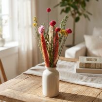 Artikel Deko-Trockenblumenstrauss Wiesenblumen Rosa Mix, DIY Set, Tischdeko H30-35cm