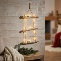 Artikel Wanddekoration Weihnachten mit LED Lichterkette und Holz-Schneeflocken 150 cm
