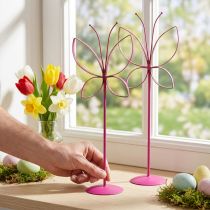Artikel Metall Schmetterling Dekofigur Fuchsia Gold H35cm 2er Set