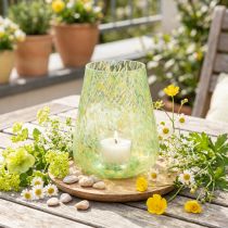 Artikel Teelichthalter aus Glas in Gelb und Grün Ø12cm H14,5cm für Innenbereich