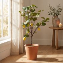 Artikel Künstlicher Zitronenbaum im Topf, 90cm, Dekopflanze mit gelben Zitronen für Innenräume